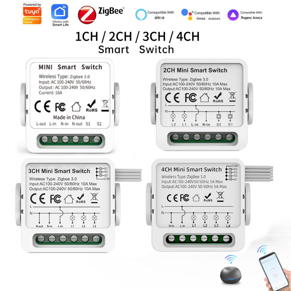 Smart Home Switch - Tuya Zigbee 3.0 Smart Switch 1/2/3/4-Way