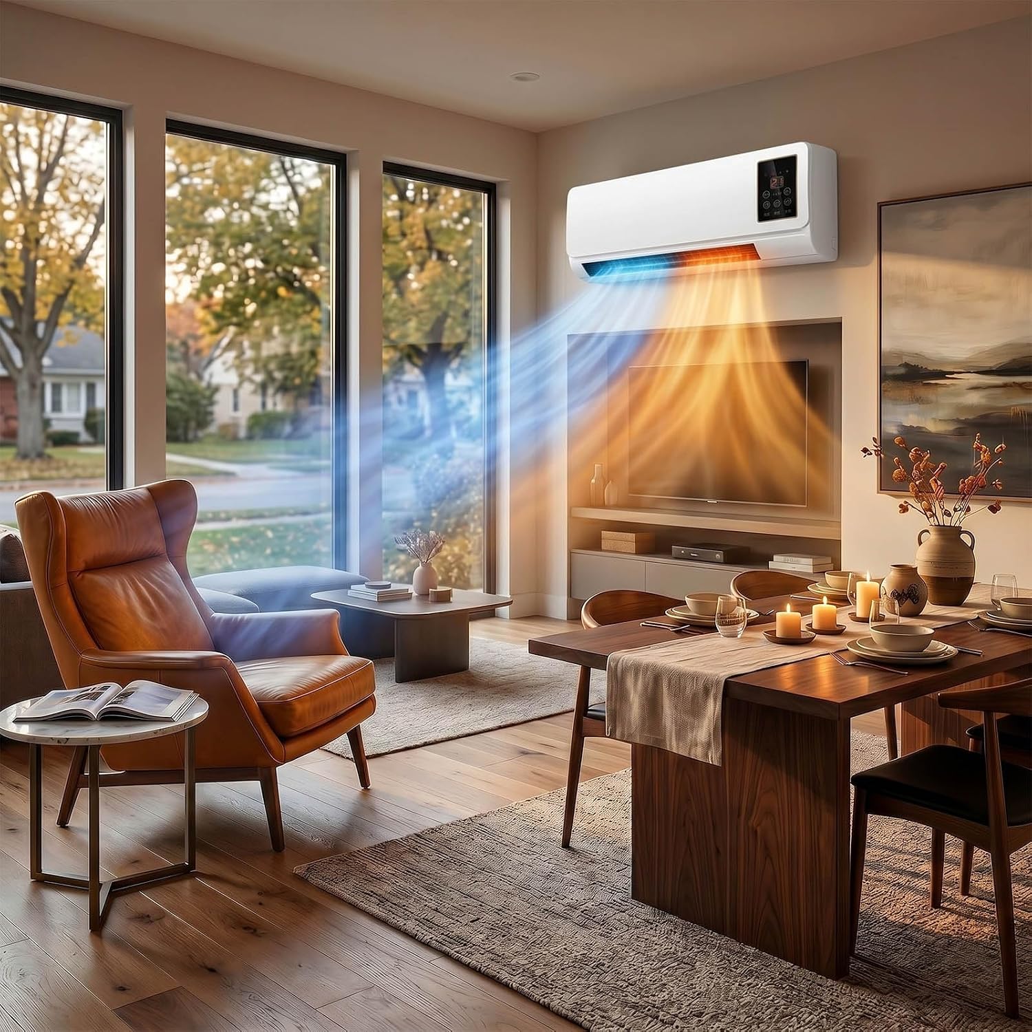 Smart Bathroom Fan - Wall Mounted Air Conditioner Fan &