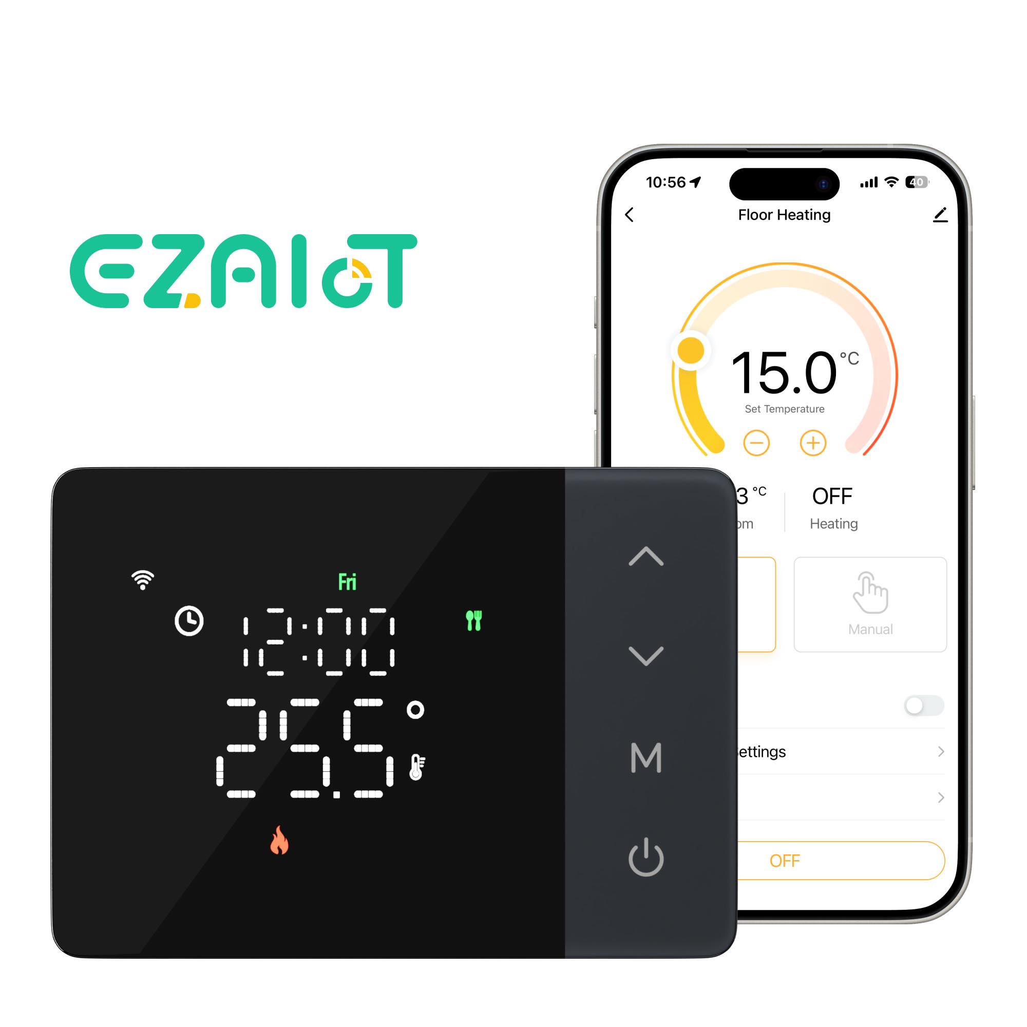 Smart Home Package - Tuya smart battery powered wifi thermostat