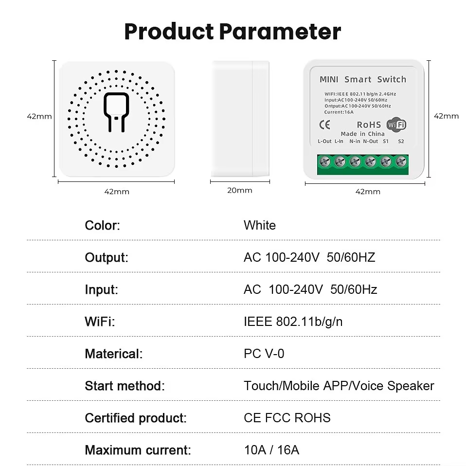 Mini 16A WiFi Switch Smart Lif - огляд і ціна Smart Home Villa